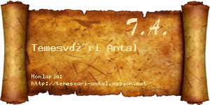Temesvári Antal névjegykártya